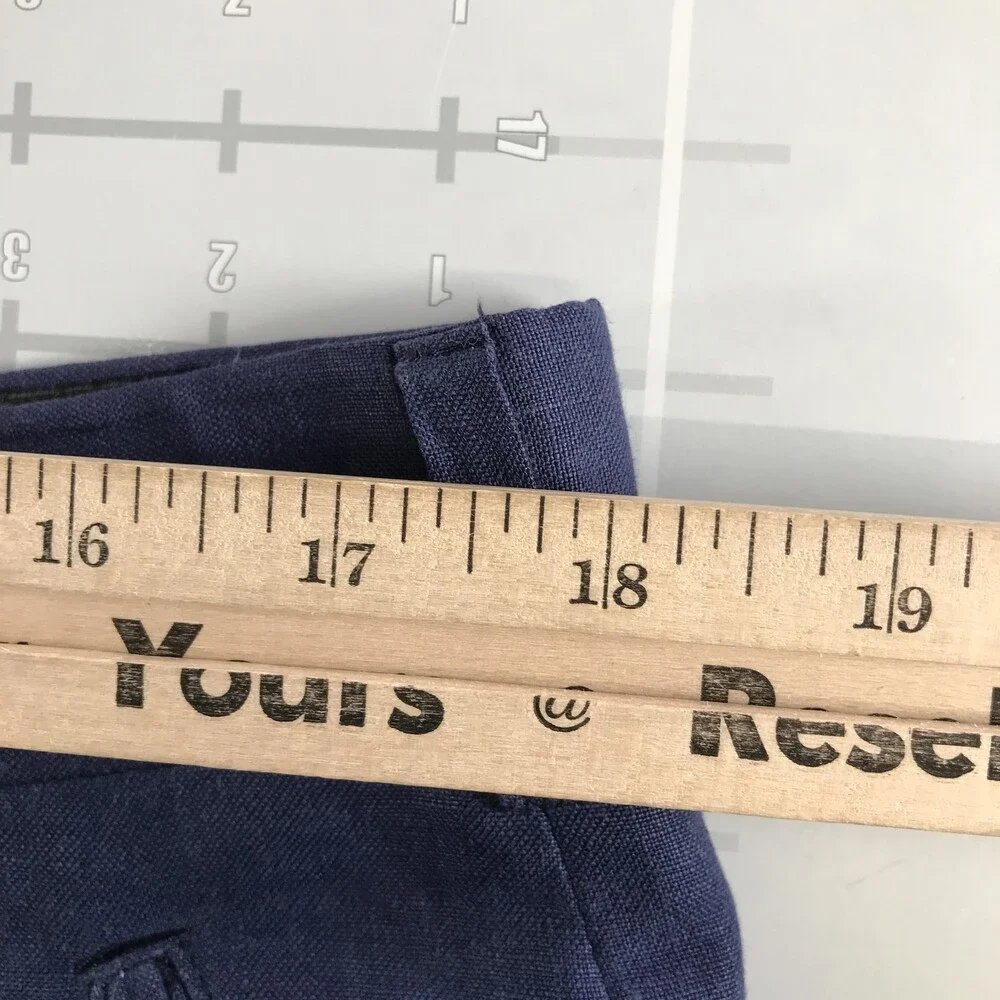 Fioravanti Linen Dress Pants Mens 36x27 Blue Flat Front Straight Leg Lightweight